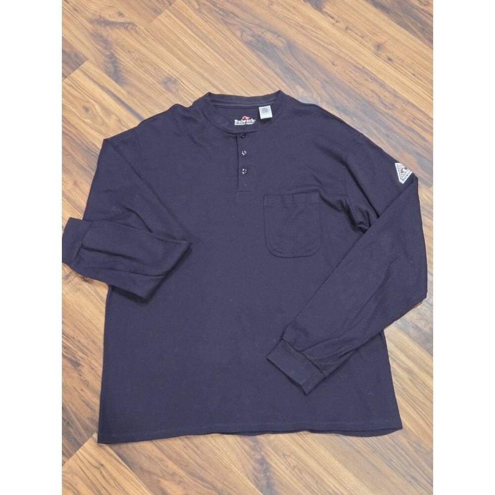 Bulwark FR Flame Resistant Long Sleeve Henley Shirt Men’s XXL CAT 2 ARC 11 NFPA